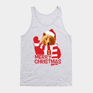 Funny Bear Santa Claus Merry Christmas Tank Top